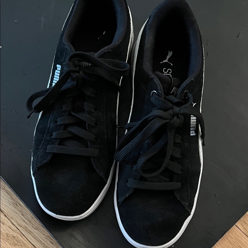 Puma Classic Black Sneakers with White Trim